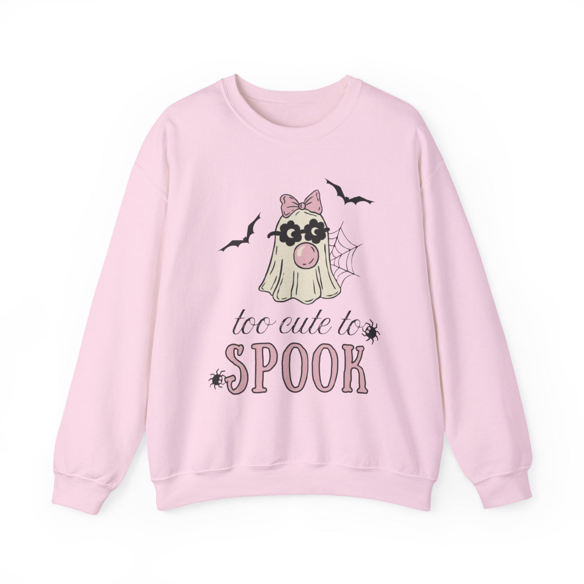 "Too Cute to Spook" Ghost Sweatshirt — Cute Halloween Crewneck